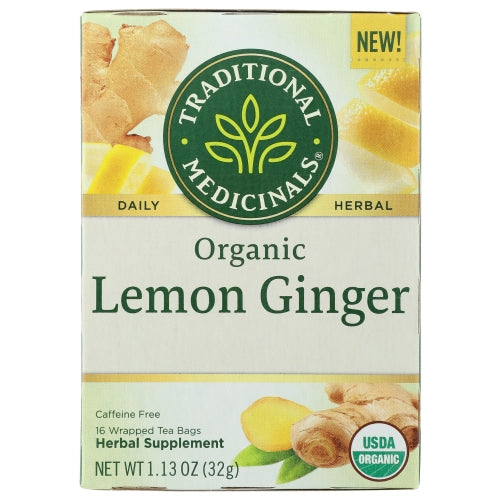 Tea Lemon Ginger Org 16 Bags By Traditional Medicinals