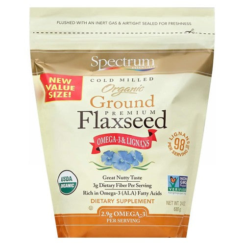 Organic Ground Premium Flaxseed 24 Oz By Spectrum Essentials