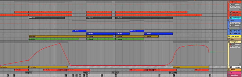 Final Ableton Arrangement for Techno Spaceship