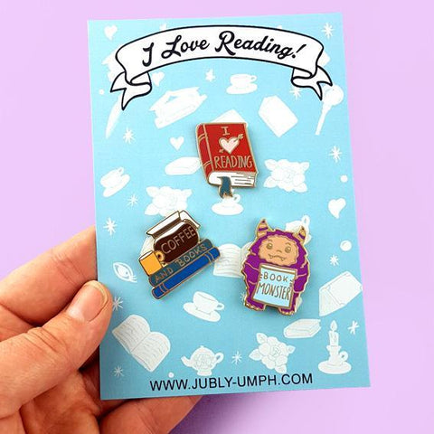 I love reading- enamel lapel pins for book lovers