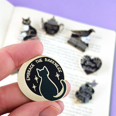 embrace the darkness. enamel lapel pins by jubly-umph