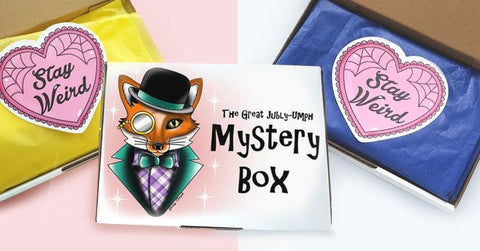 whats in a mystery box? jewellery, accessories and art prints