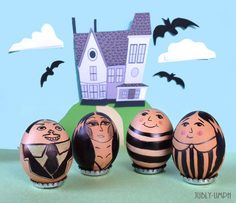 Addams Family DIY Easter Eggs and diorama by Jubly-Umph