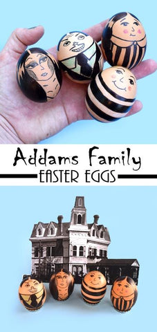 DIY Addams Fampily Inspired Easter Eggs- On The Jubly-Umph Blog