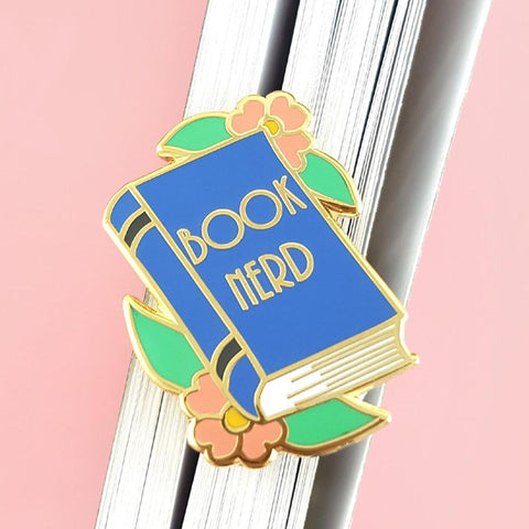 book nerd pin
