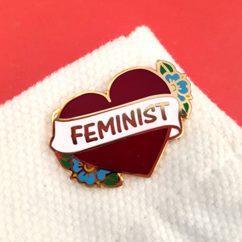 wear your feminist heart on your sleeve or on your lapel. either way you will love this pin