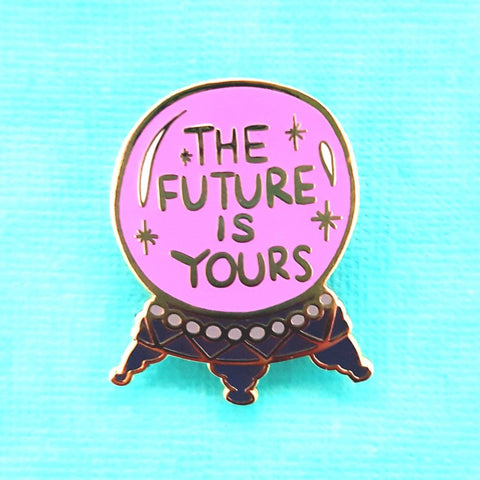 this crystal ball enamel pin will tell you that the future is yours