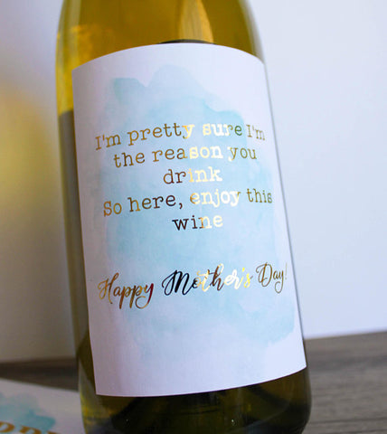 cheap and cheerful custom wine labels for mothers day
