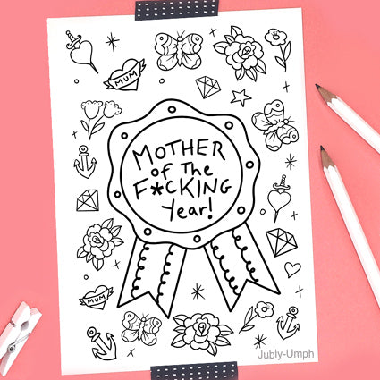 mother of the year FREE coloring sheet