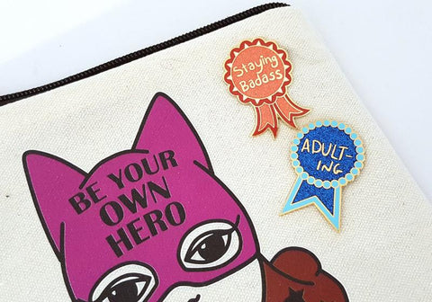 These hard enamel lapel pins are little awards you can wear