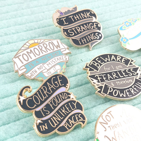new enamel quote pins by Jubly-umph