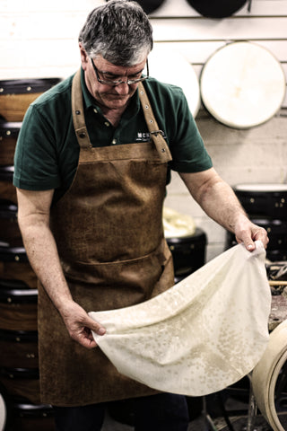 Paraic McNeela specialises in expertly treated goatskin for bodhráns