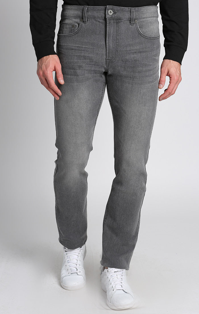 Vintage Grey Straight Fit Stretch Denim - setonescap