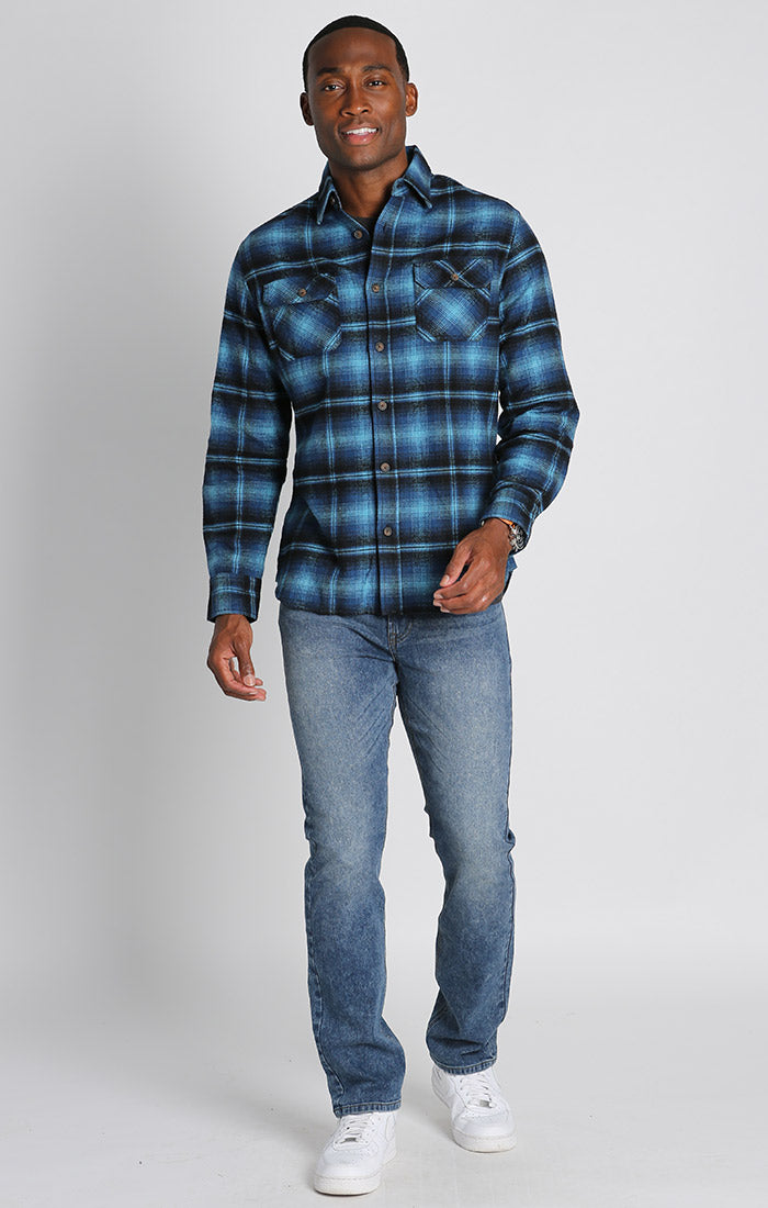 Blue Plaid Brawny Flannel Shirt - setonescap