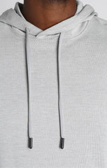 Light Grey Cotton Modal Crossover Hoodie - setonescap