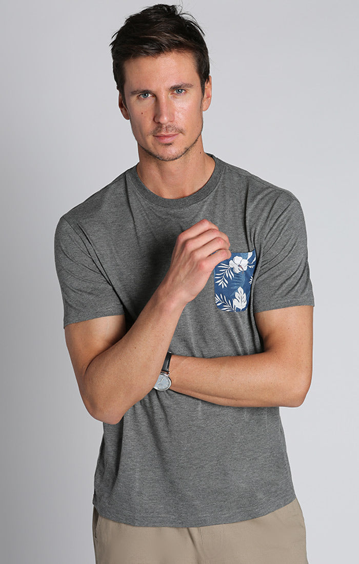 Charcoal Poly Viscose Soft Tee Charcoal Poly Viscose Soft Tee - JACHS NY