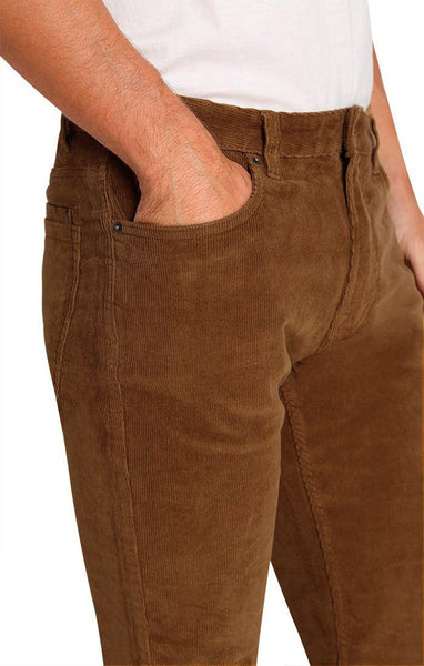 Khaki Stretch Straight Fit Corduroy Pant