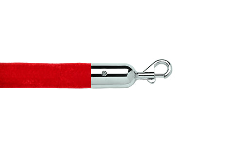 Perfect-Drape Red Velvet Rope w/Chrome Snap End
