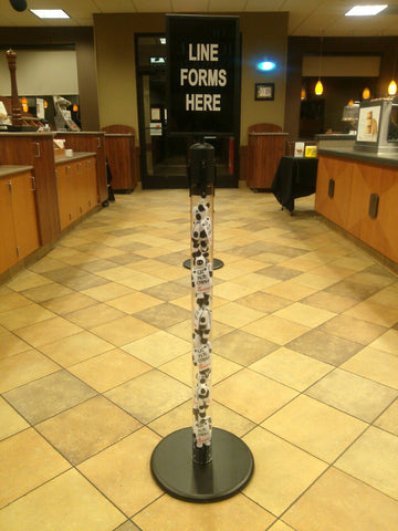 Chic-fil-A Cow Filled Clear Post Stanchion With Stanchion Top Sign
