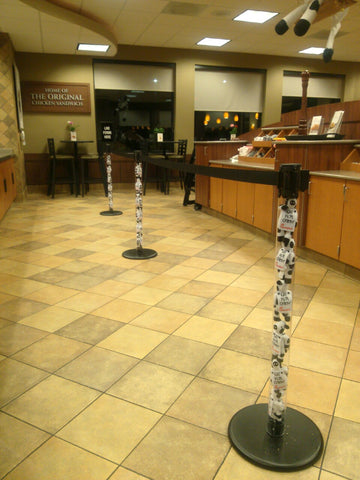 Chic-fil-A Cow Filled Clear Post Stanchion Queue