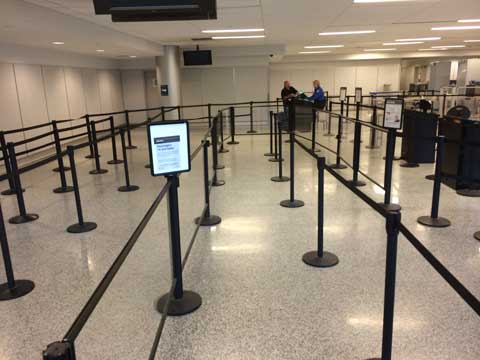 Buffalo International Airport Stanchion TSA