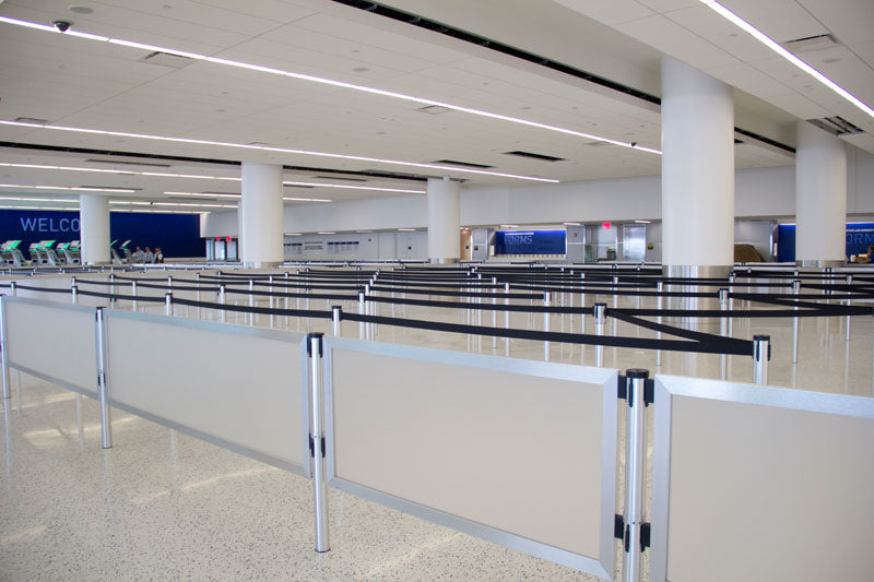 JFK JetBlue Terminal Post N Panel Aluminum Retracta Belt