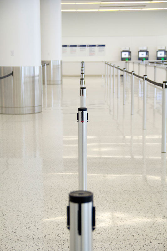 Visiontron Retracta Belt Mini Socket Stanchions Small Base No Footprint