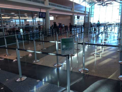 TSA Minneapolis St Paul Airport Retractable Belt Stanchion Maze
