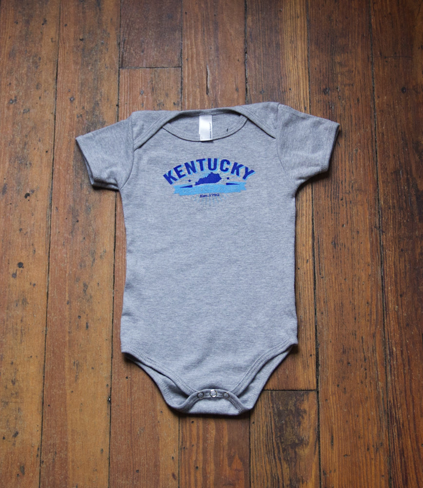 'Kentucky Kicks Ass' Baby Onesie (grey) Kentucky for Kentucky