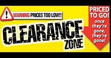 Clearance Items Huge Mark Downs All Items Must go Sale