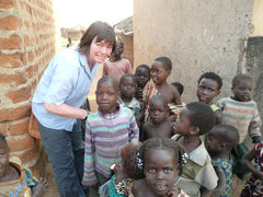 Alison with Ugandan children