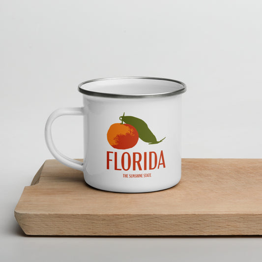 Florida Oranges Enamel Mug, cukurovagezgini