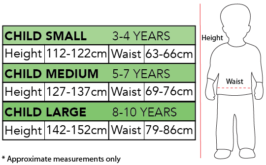 Rubies Kids Size Chart