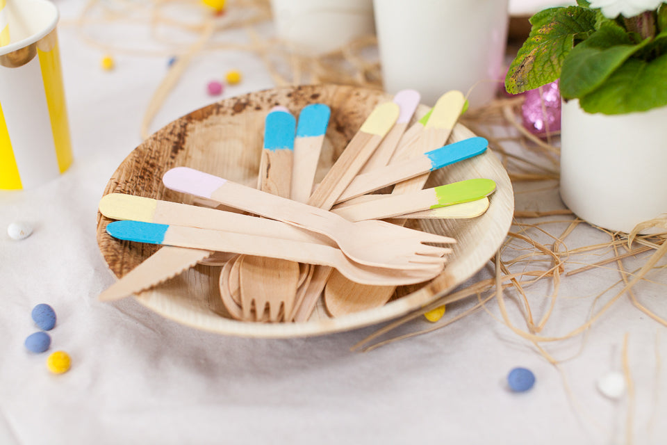 Paint dipped utensils for Parties
