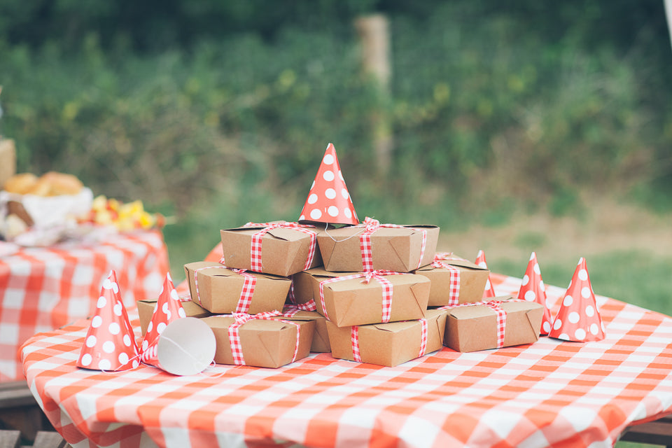 Boxes of party food