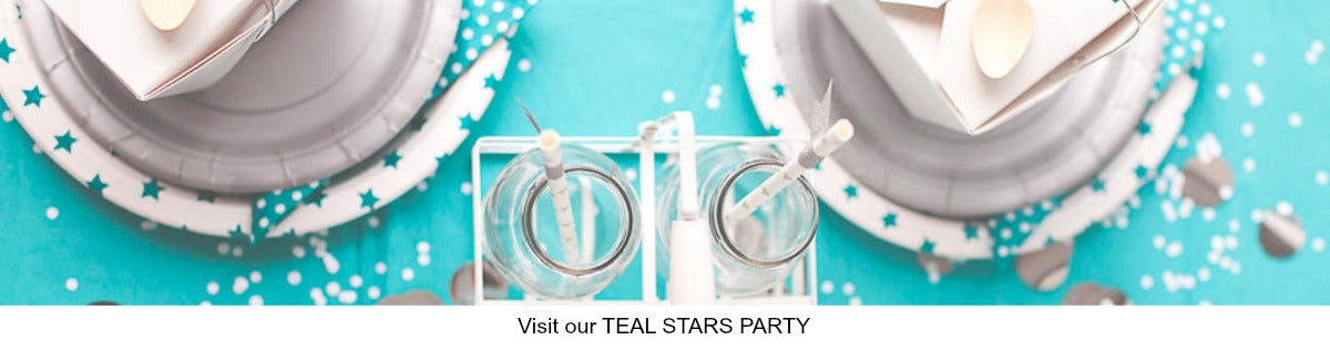 Teal Blue Stars Party IDeas