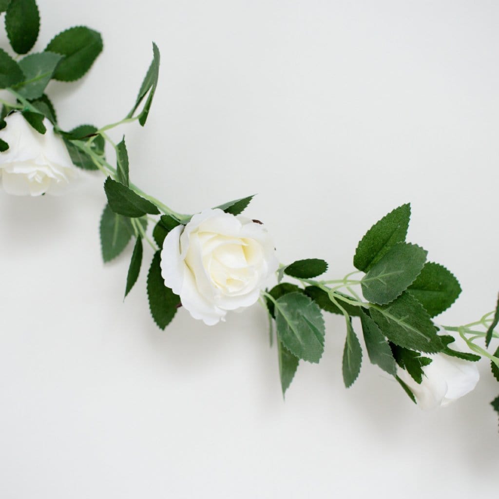 White 68 Artificial Flower Garland