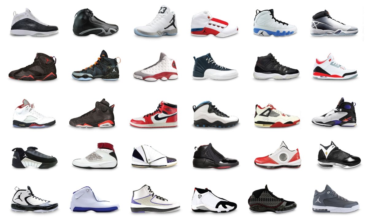 jordan 1 to 34 shoes