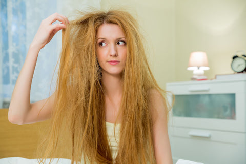 woman having a bad hair day