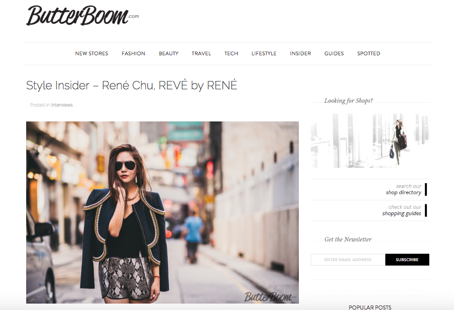 Butterboom features style insider Rene Chu