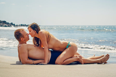 couples on beach  