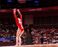 Athlete Balancing after a flip gif