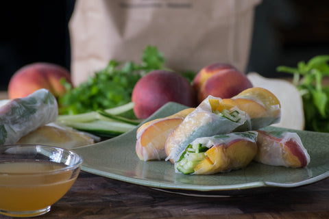 Fresh Peach Summer Rolls