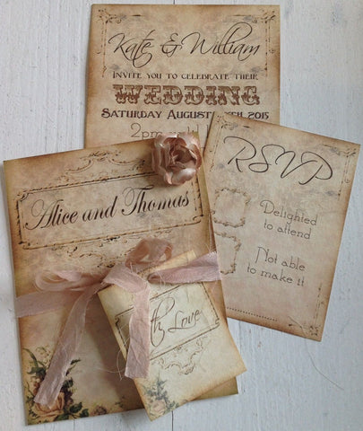 Handmade personalized wedding invitations