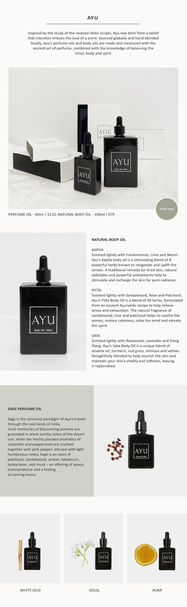 A Little Luxe – AYU – Natural Perfume – Paper Plane Store – Mount Maunganui