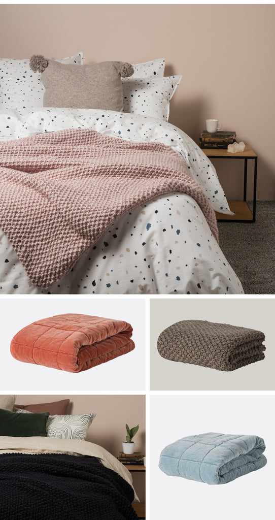 Città - AW17 - Bolivia - Moss Stitch Throws - Washed Velvet Throws
