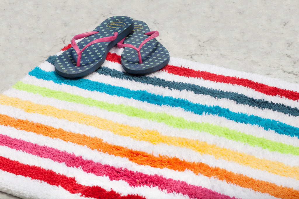 colourful bath mat