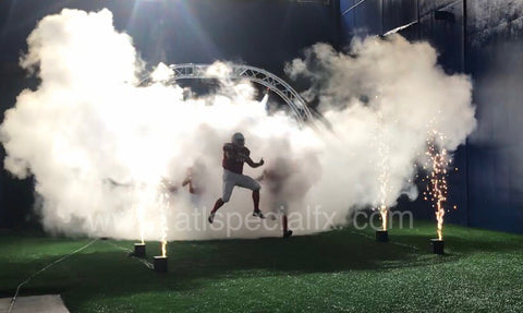CryoPyro CO2 Jets and Flames For Football Team Walk Out