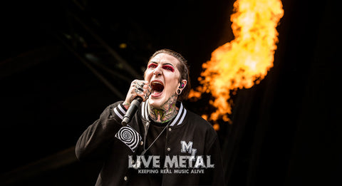 Chris Motionless In White Raging With Pyro Flames
