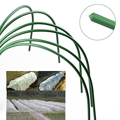 Develoo 6PCS Greenhouse Tunnel Hoops-Portable Steel with Plastic Coated Plant Grow Tunnel Hoops Greenhouse Hoops Support Protection Hoops for Garden Fabric Plant Cover Support 